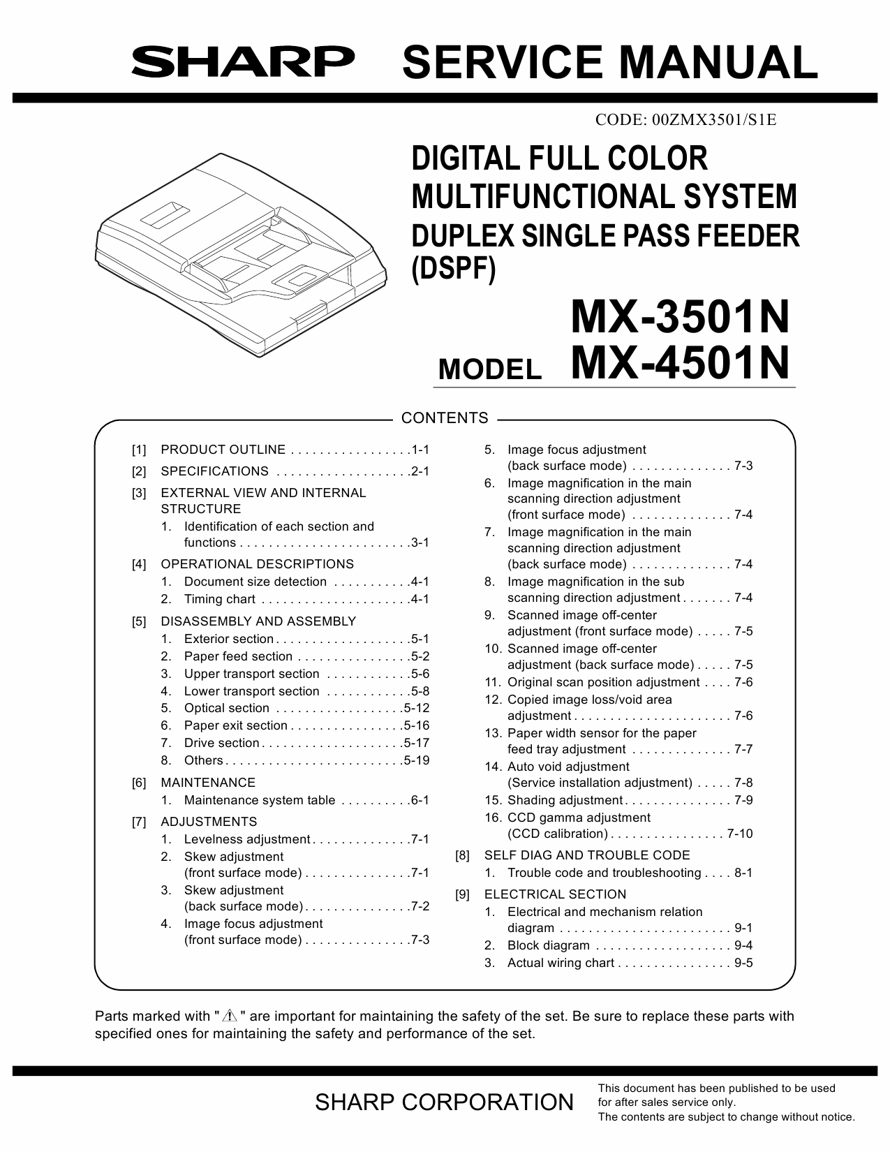 SHARP MX 3501 4501 N Service Manual-1